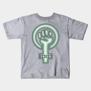 Green Resist Feminist Symbol Kids T-Shirt